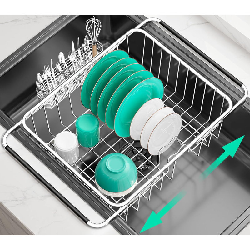 Support extensible pour égouttoir à vaisselle en acier inoxydable 304