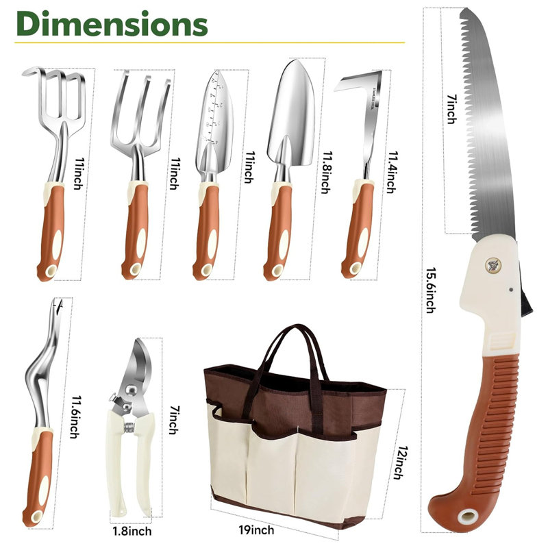 Aluminum Garden Tool Set 10 Pcs