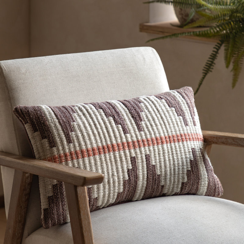 Abstract Brown Rectangular Cushion