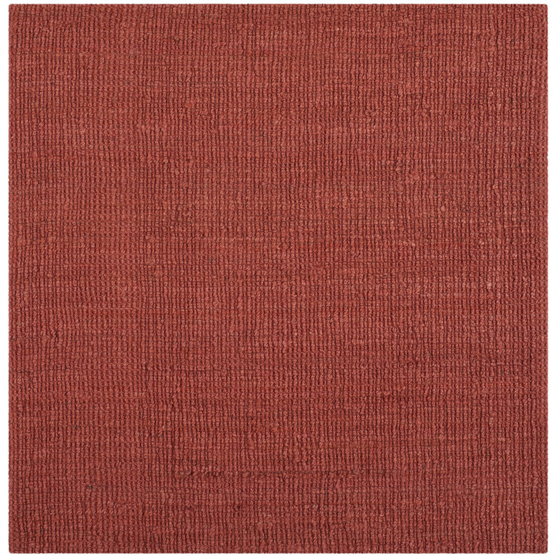 Alda Natural Fiber Hand Woven Jute Solid Color Rug, Square 4'
