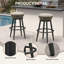 Mauve d'extérieur 2 pièces Tabourets de bar rotatifs modernes, chaises de bar en aluminium sans dossier avec coussin