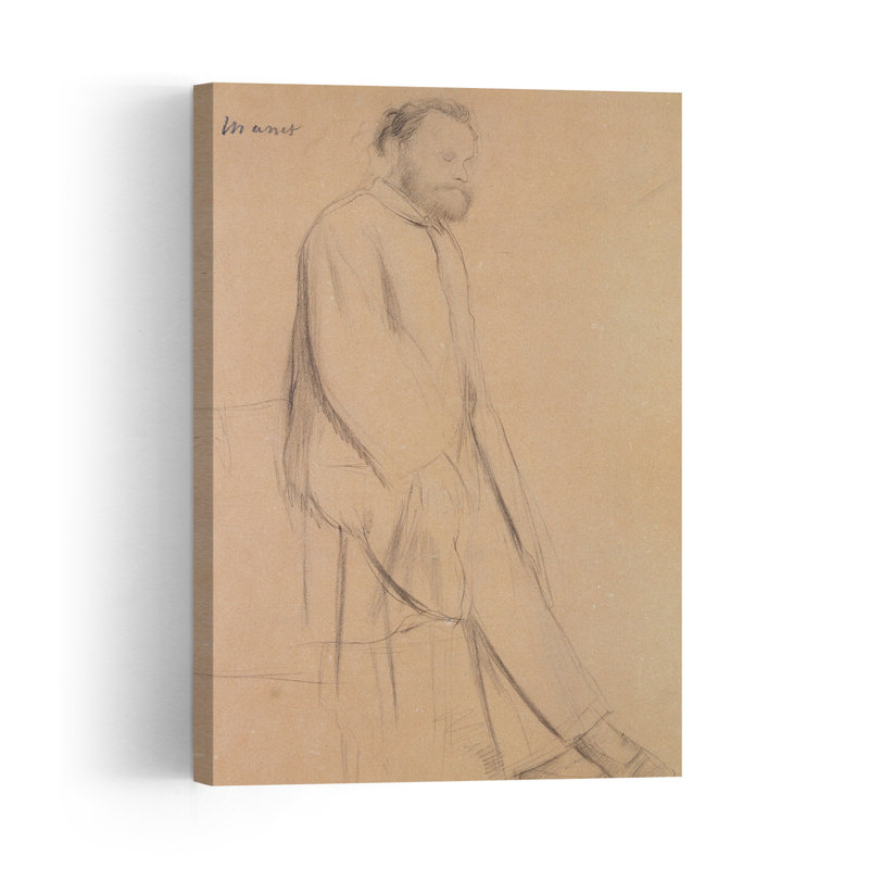 Portrait d'Édouard Manet, estampe d'art mural contemporain abstrait, H 24 po x l 16 po