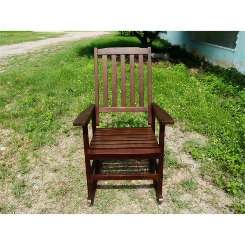 Chaise berçante en acacia d'intérieur, Brun