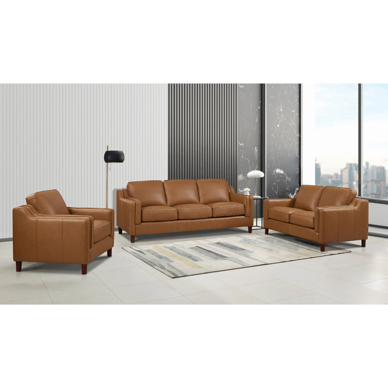 3 - Piece Leather Living Room Set