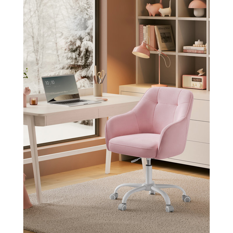 Office Chair, Pink Velvet