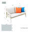 Causeuse en acacia de 50,39 po de largeur avec coussins