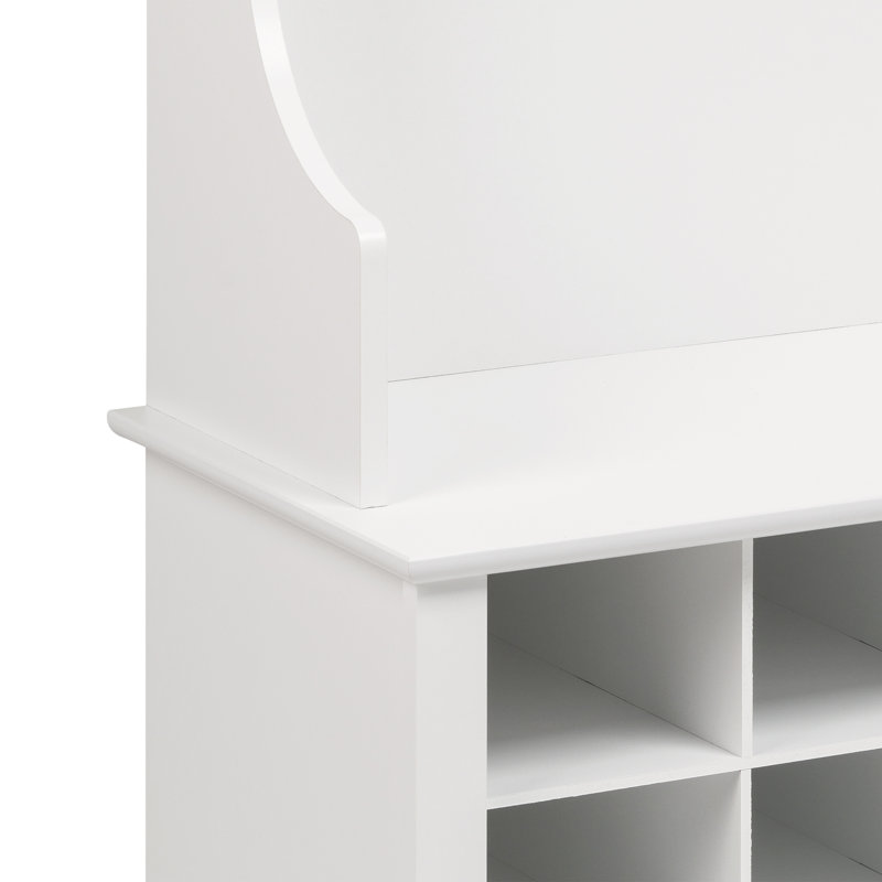 Portemanteau avec banc et rangement pour chaussures Flatiron, Blanc