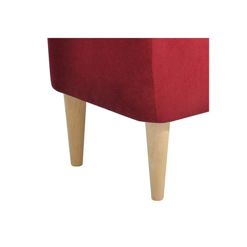 Jupi 60cm Wide Rectangle Solid Colour Footstool Ottoman, Red