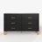 6-Drawer Double Dresser, Modern Storage Cabinet With Metal Handles & Solid Wood Legs-1875699324
