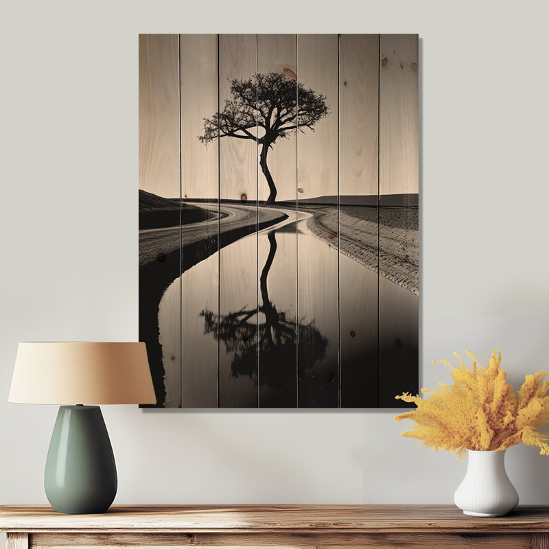 Étienne - architecture murale en bois sur bois de pin naturel, H 32 po x l 24 po