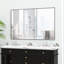 Miroir décoratif de 48 po x 32 po avec cadre noir - caractéristique fonctionnelle pour différentes pièces comme la salle de bain, la chambre à coucher, le salon et le vestibule-120995447-120995443
