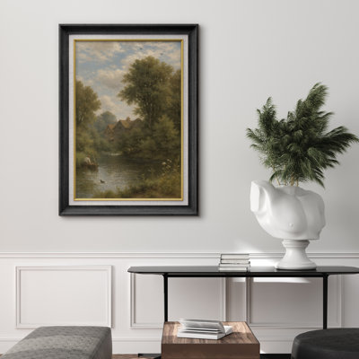 Premium Framed Artwork - Vintage Country Landscape Print for Living Room Decor - 26"x36"