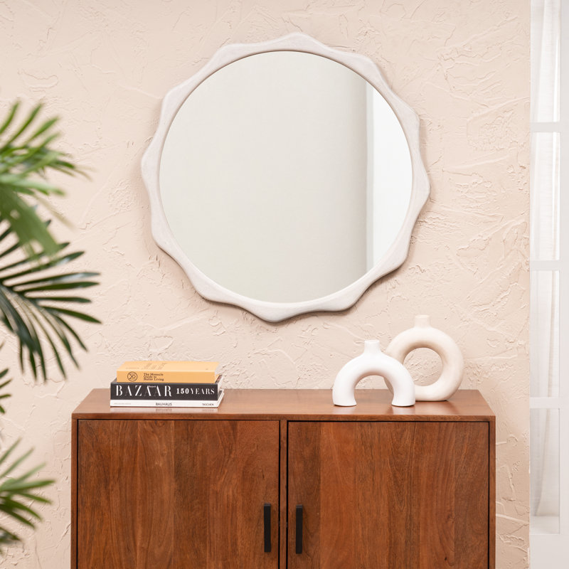 Miroir d'appoint mural Eastham, Blanc délavé