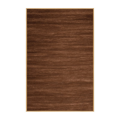 Machine Washable Solid Brown Area Rug