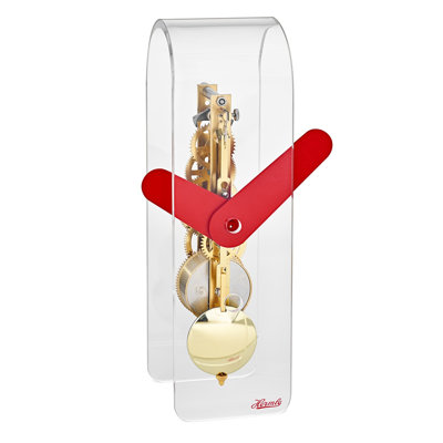  Miles Mechanical Red/brass 9" Mantel Clock