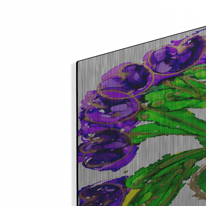 Art mural en métal Winston Porter «Purple Hearts» par Lovitude, H 36 po x l 24 po