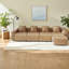 Modulaires spacieux en forme de L en velours, design moderne, sans assemblage, parfait pour les réceptions en famille