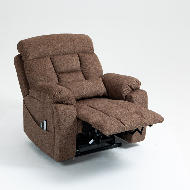 Oversized Electric Lift Chair With Heating, Massage, And 180-Degree Recline For Ultimate Comfort And Relaxation, Brown Velvet