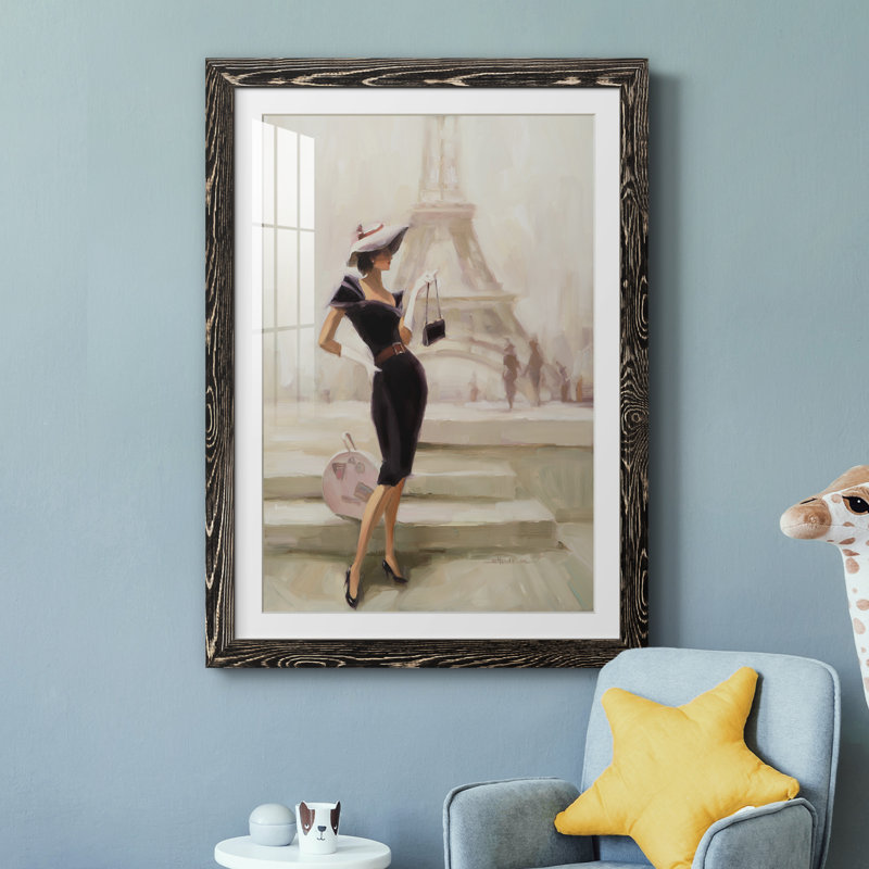 Love, from Paris - Peinture encadrée, H 31,5 po x l 23,5 po x P 1,5 po, Cadre noir