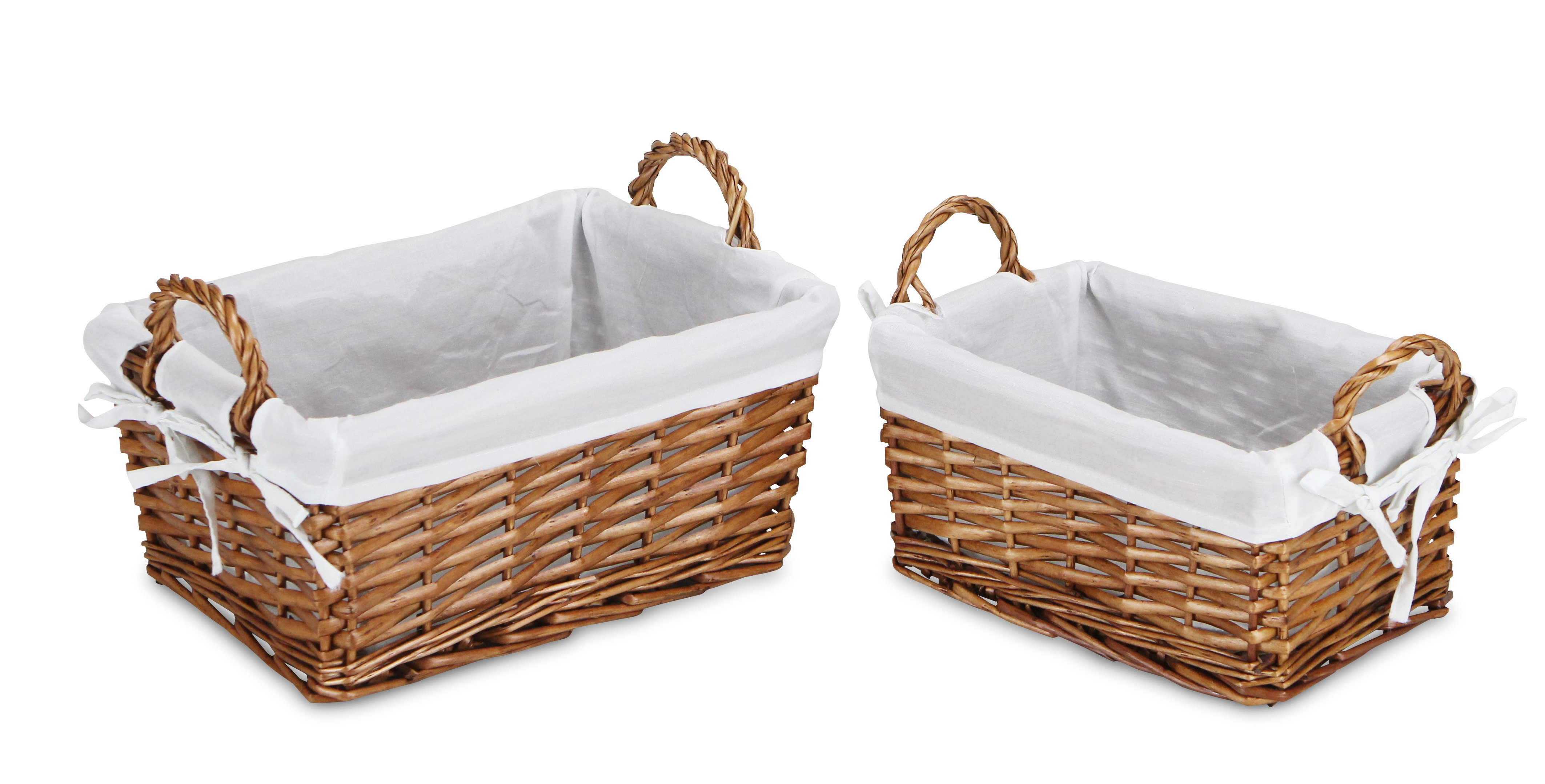 Gracie Oaks Willow Storage 2 Piece Wicker and Rattan Basket Set | Wayfair