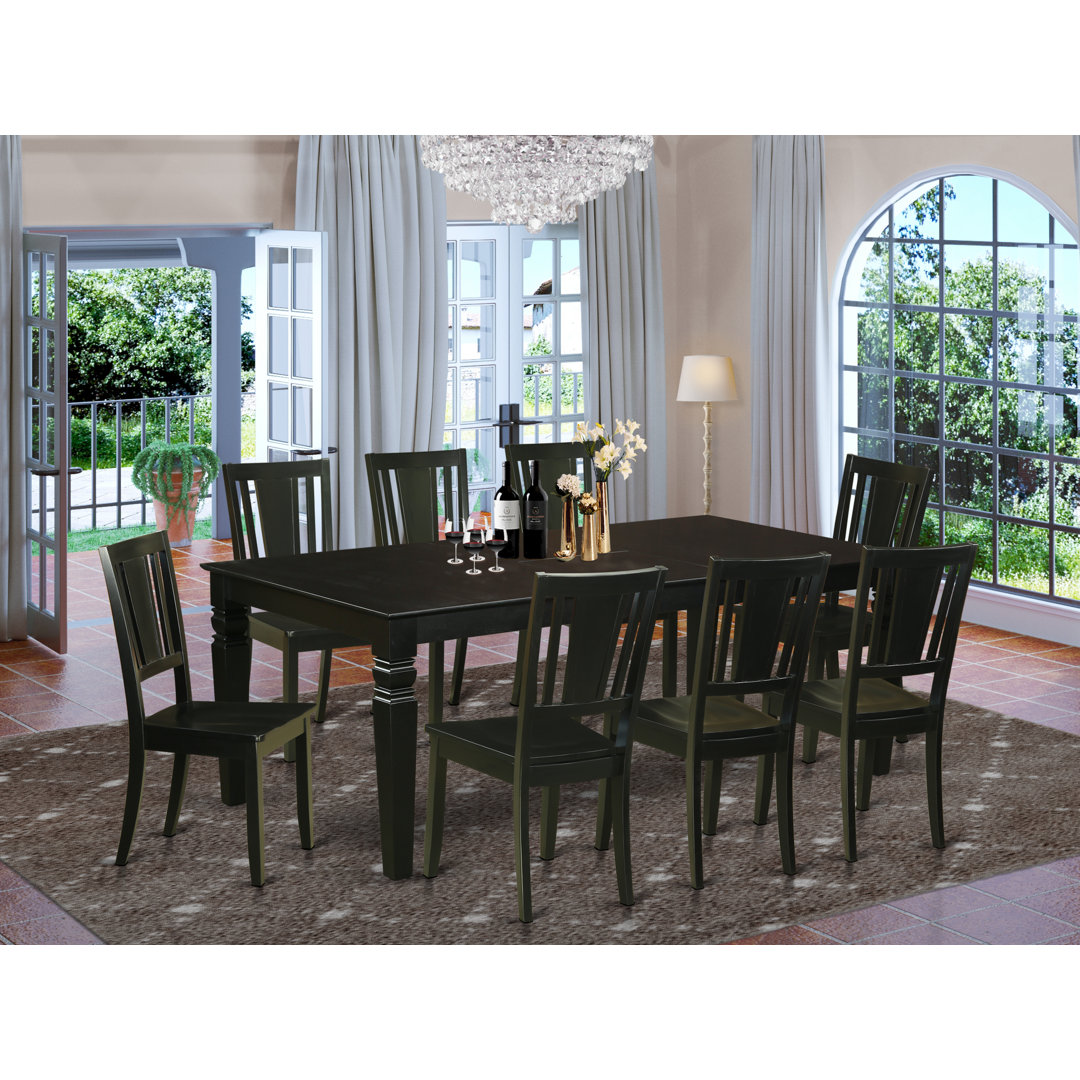 Locksley 8 - Person Solid Wood Solid Wood Top Four Leg Dining Set Lark Manor™
