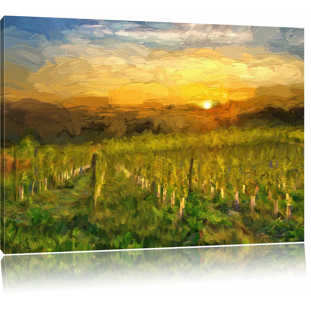 Leinwandbild "Weinberg in Bergerac, Frankreich", Grafikdruck