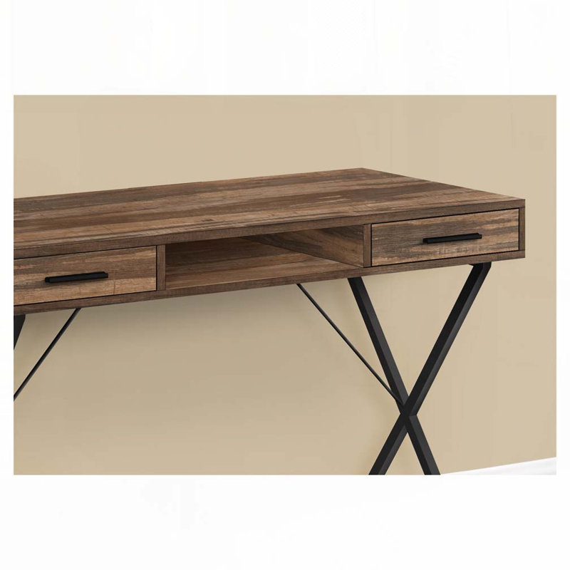Bureau d'ordinateur à domicile avec tiroir, Brun