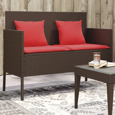 Vidaxl Patio Bench With Cushions Gray Poly Rattan by VidaXL