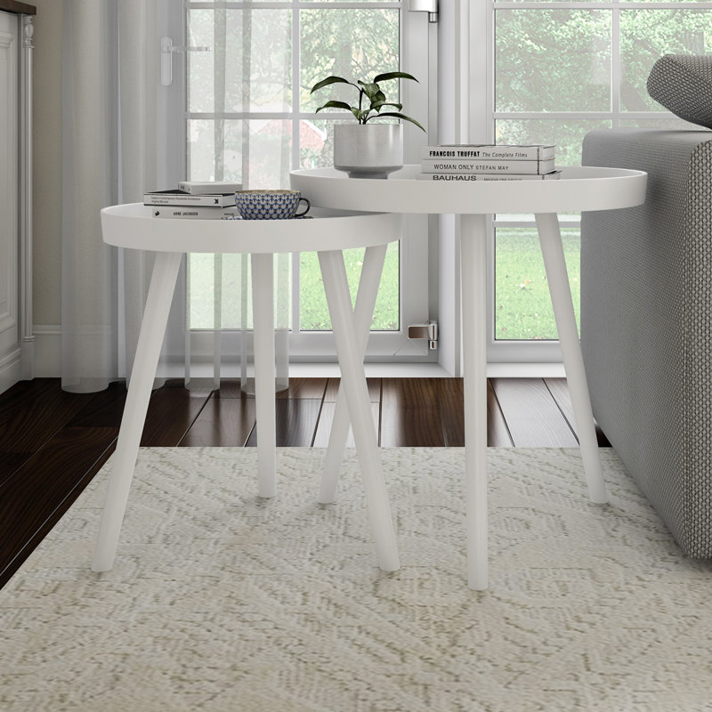 Tray Top Nesting Tables, White