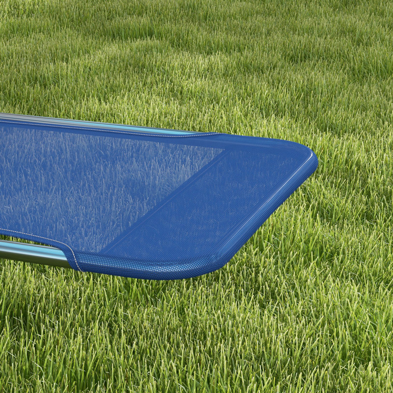Nakyiah Outdoor Metal Chaise Lounge Set, Dark Blue