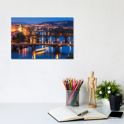 The Bridges Of Prague by Jim Nilsen - Wrapped Canvas Print