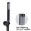 Douche murale en noir mat. Tête de pluie 10 po et à main. Valve d'équilibrage. Support réglable, rotation à 360 °. Corrosion. Débit de 1,8 gal / min. Type double. Compatible avec la plomberie américaine, débit. Tête.