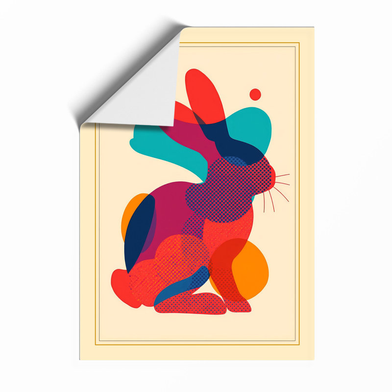Rabbit Geometric - Framed Print, A4 - 29.7 x 21.0 cm, Unframed