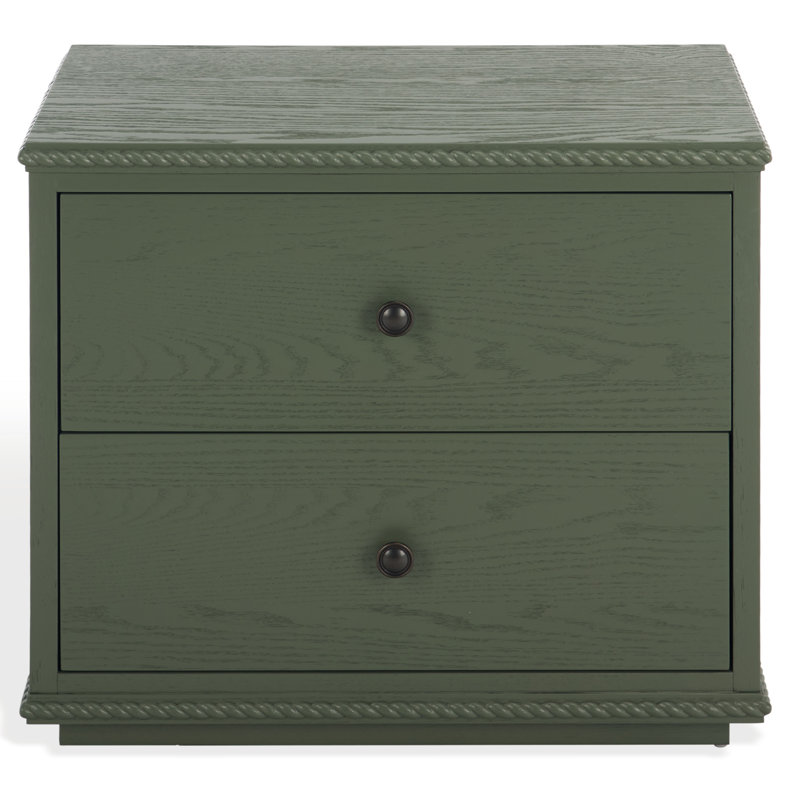 Octavian Rope Detail Nightstand, Vert