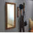 Rustic Hall Stand with Mirror & Wall Hooks, Walnut Color, 19.7 x 43.3 inches | 100% Pine Solid Wood Construction | 3 Multipurpose Hooks for Coats & Bags | Perfect for Entryway, Traditional & Functional Design