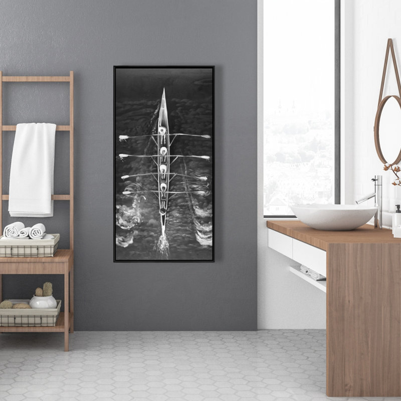 Rowing Boat Print On Canvas, H 48 po x l 24 po