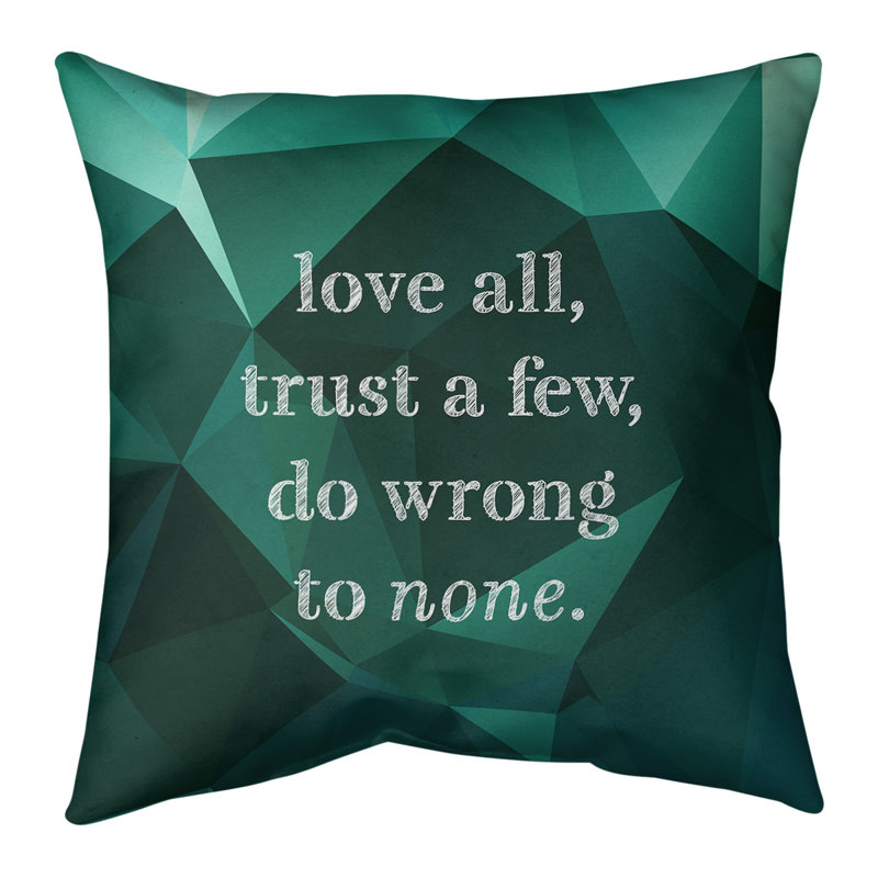 Coussin intérieur / extérieur Do No Wrong, 20 po x 20 po, Émeraude