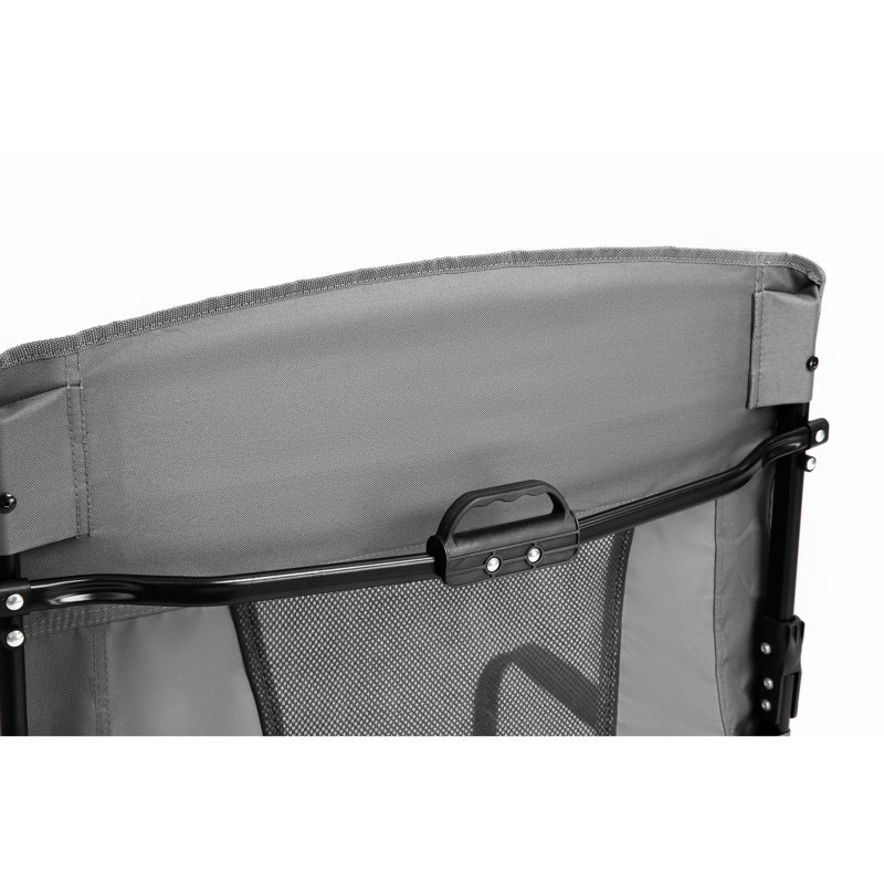 Heavy Duty Folding Camping Chair With Side Table - Grey Portable Oversized Directors For Picnic, Lawn Beach Fishing,