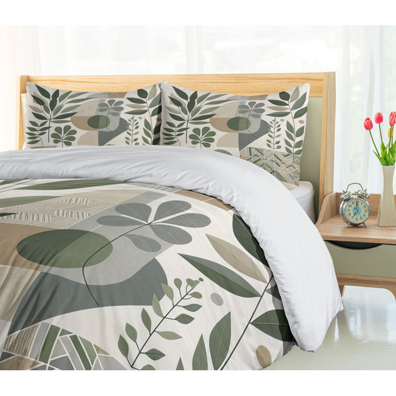 Monstera Duvet Cover, California King Duvet Cover + 2 Standard Shams