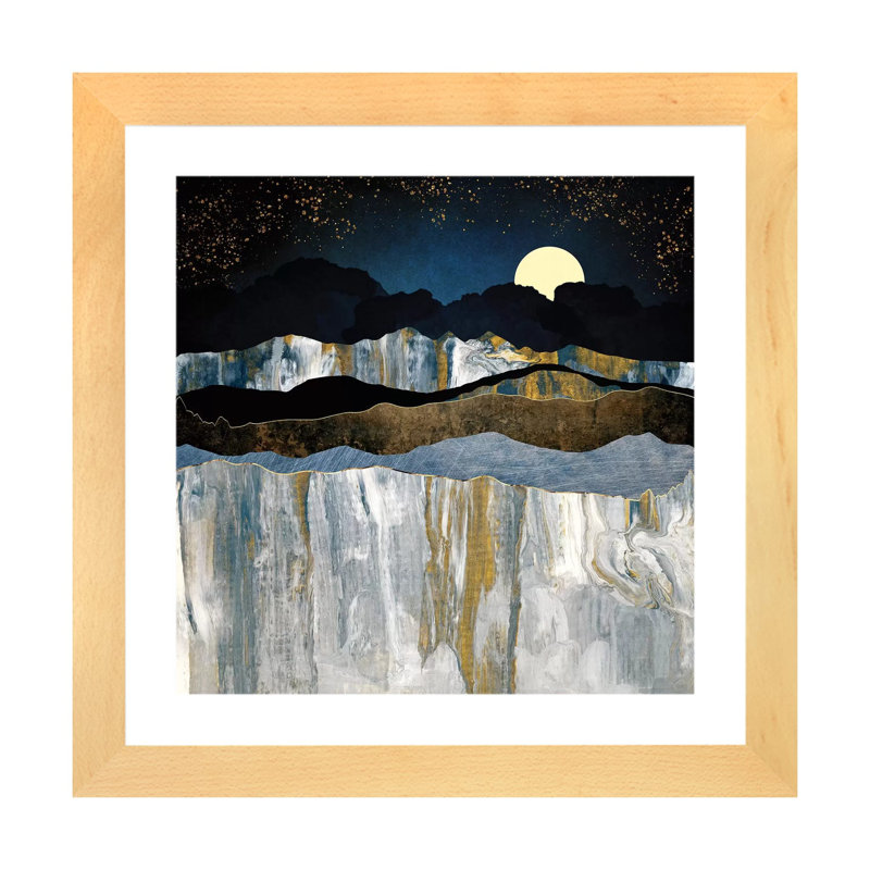 Painted Mountains - Reproduction, H 24 po x l 24 po x p 1 po, Cadre papier naturel, Blanc
