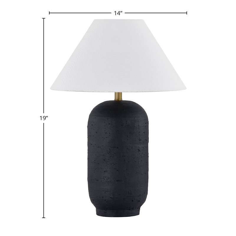Lampe de table 19 po avec abat-jour en lin McAdams, noir