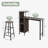 3 Piece Bar Table and Chairs Set with 6-Bottle Wine Rack