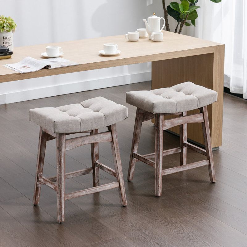 Chaise de salle à manger Jadence, Beige, Bois patiné