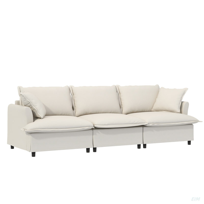 Module de canapé modulaire 3 places pour canapé modulaire modulaire, siège large, canapé en nuage de chenille avec coussins décoratifs, mobilier d'intérieur rembourré pour salon, chambre à coucher, appartement (modulaire)