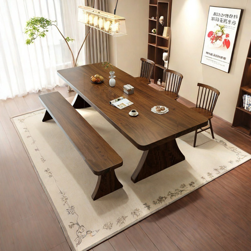 Ensemble de table de salle à manger en bois de noyer massif