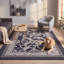 Tapis Langley moderne à motif mosaïque mouchetée abstraite gris et noir, lavable en machine, antidérapant, à poils courts, pour intérieur et extérieur, adapté aux animaux domestiques, idéal pour le salon, la chambre, la salle à manger, l'entrée, le corridor ou le bureau.-1230821111