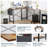Desk and Chair Set: 49 Inch L-Shaped Computer Desk and Height Adjustable Mesh Chair-1316091850