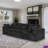 Vivianna 118.2 "W Fully Compressed Cloud Sofa, Corduroy Fabric, Deep-Seat Style, Removable Cushions, No Assembly Required-2108008079