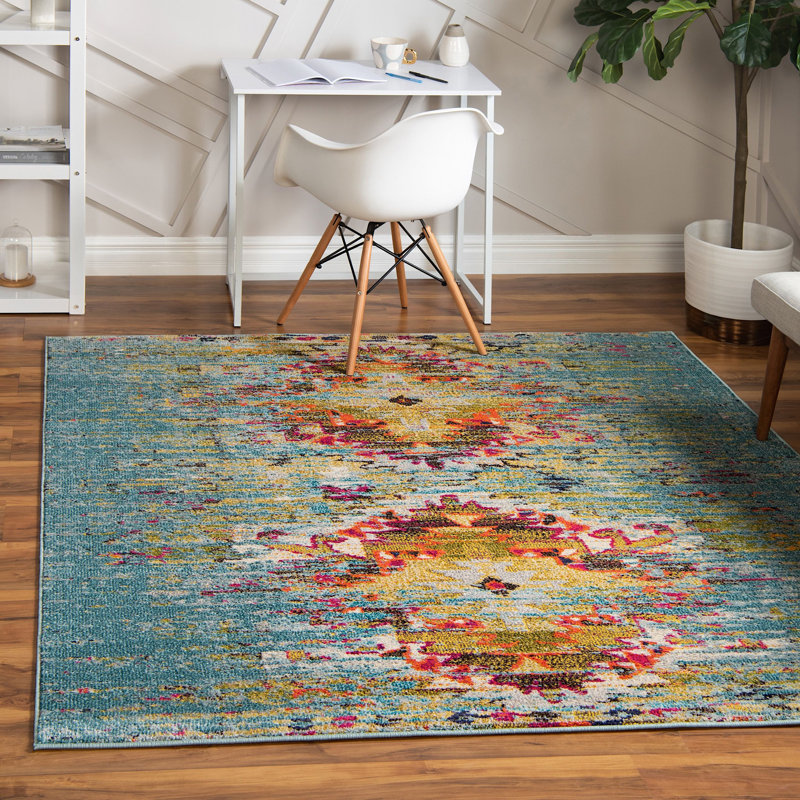 Jahanna Washable Oriental Indoor Rug, Rectangle 6'1" x 9'