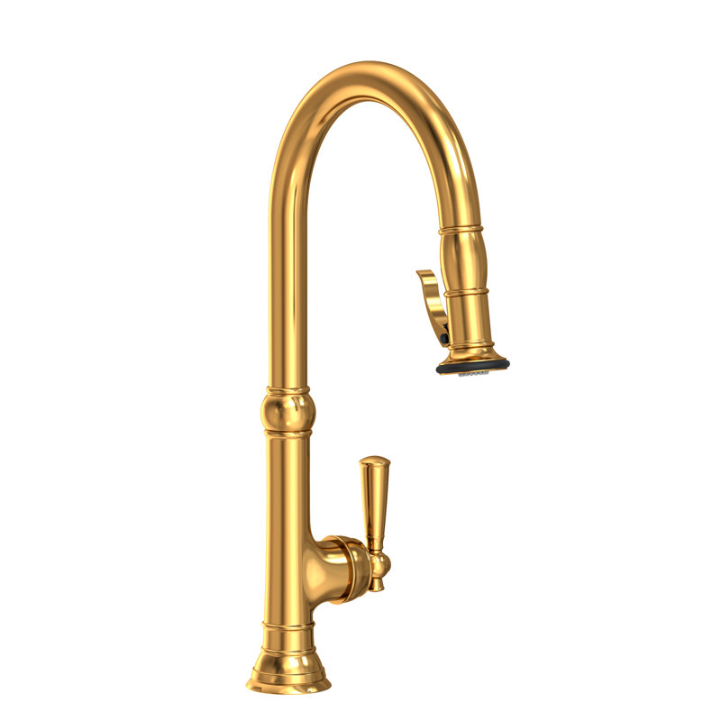 Pull-Down Kitchen Faucet - Trigger Spray, Aged Brass